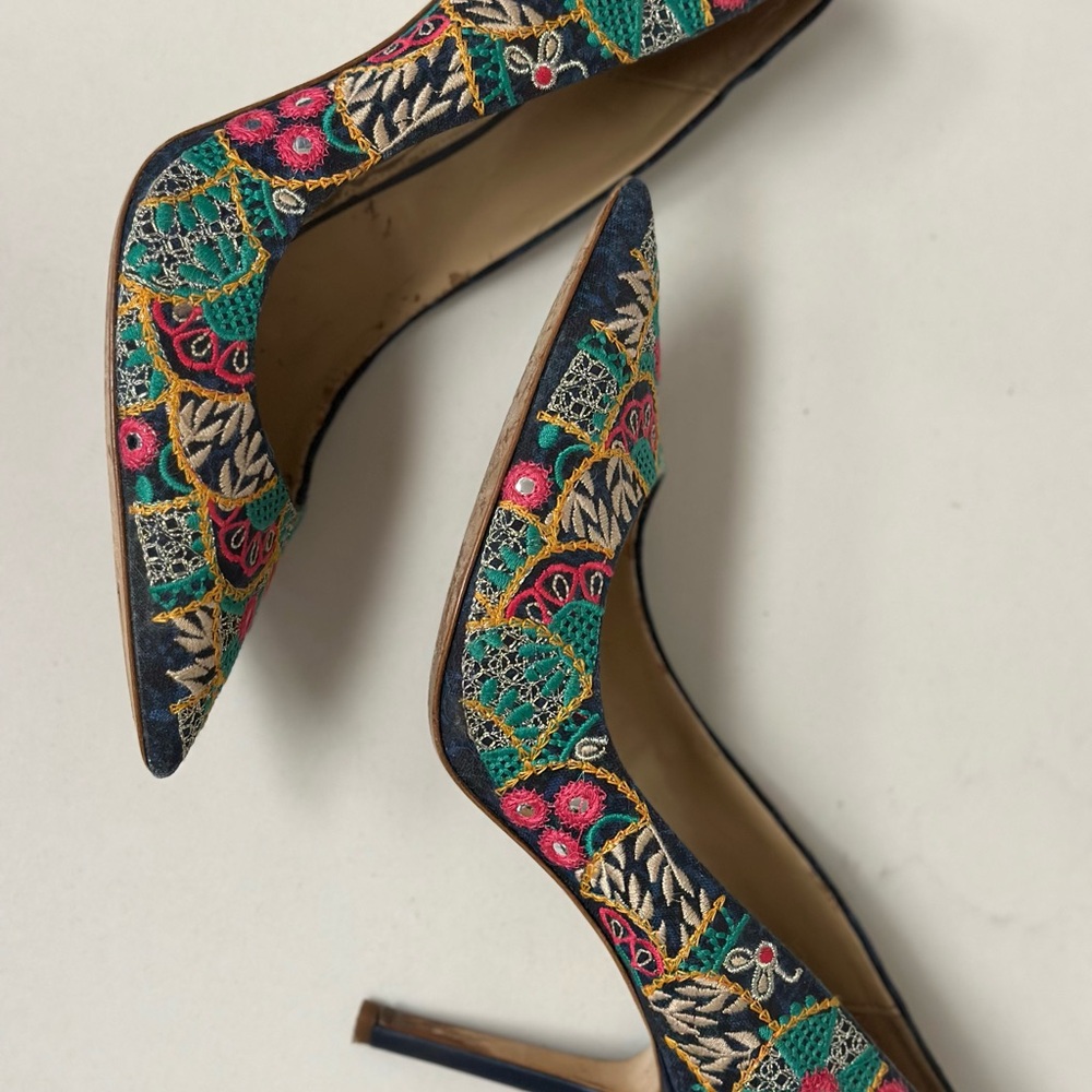 Sam Edelman Embroidered Multicolor Hazel Pump 8.5
